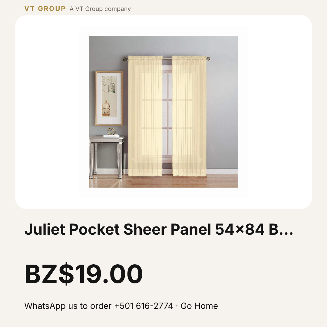 Juliet Pocket Sheer Panel 54x84 Beige